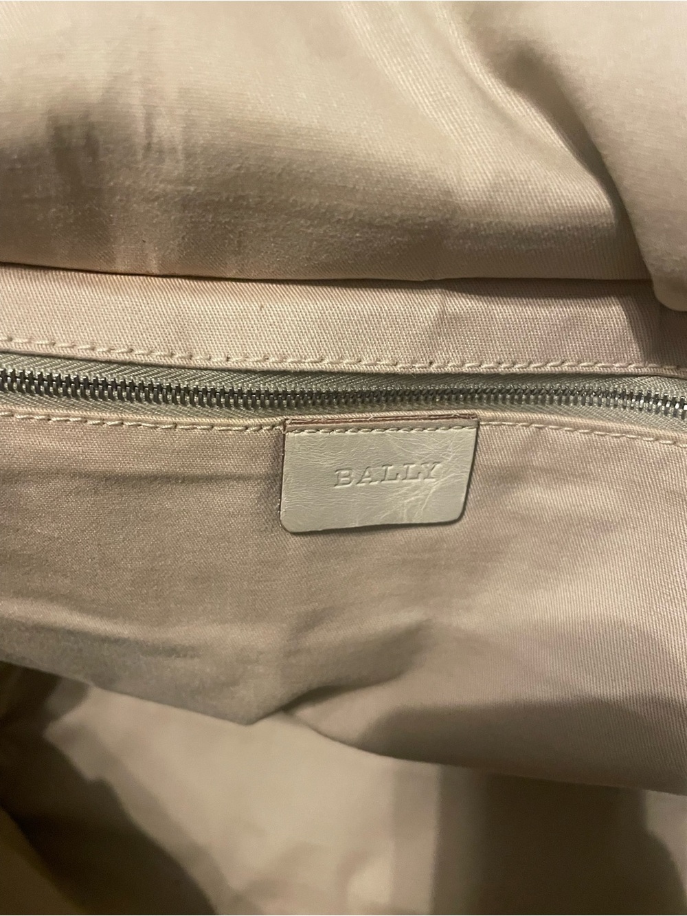 Bally Terrabella Trainspotting Leather Tote Pearl Ivory Red Stripe Made in Italy - Picture 12 of 13